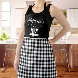 Plaid Buffalo Check Kitchen Tools + Name Apron