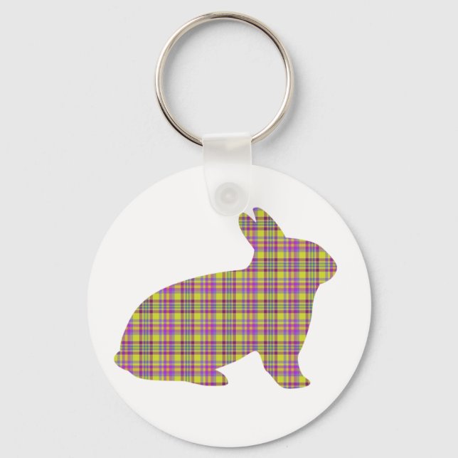 Plaid Bunny Keychain (Front)