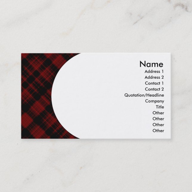 plaid business card (Front)