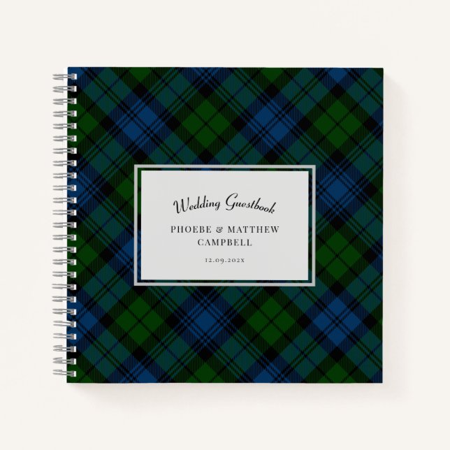 Plaid Campbell Military Tartan Mariage livre d'or (Devant)