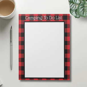 Plaid Camping To Do List Custom Notepad