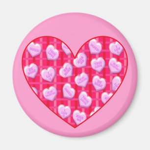 Plaid Candy Hearts Magnet