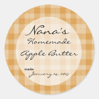 Plaid Canning lid cover - sized for a 2.5 inch lid Classic Round Sticker