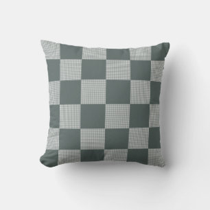 Plaid Check Pattern Balsam Green Throw Pillow