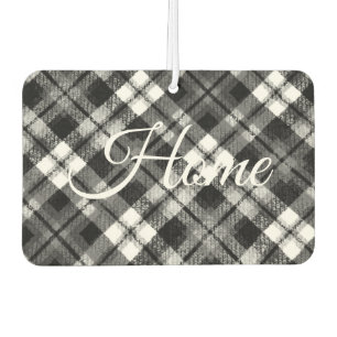 Plaid Check Tartan Black White Farmhouse Modern Air Freshener