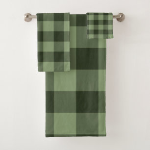 Plaid Checkered de carrés de forêt verte