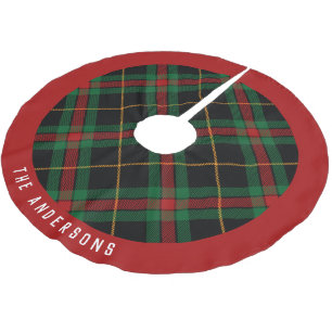 Plaid Christmas Brushed Polyester Tree Skirt