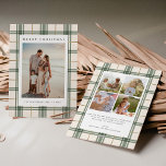 Plaid Christmas Card with Photo<br><div class="desc">This double-sided Christmas Card features a beautiful green plaid design with faux gold stripes. Elegant,  classic,  and modern,  and will definitely make a statement! Easily customize it by clicking "Personalize this design".</div>