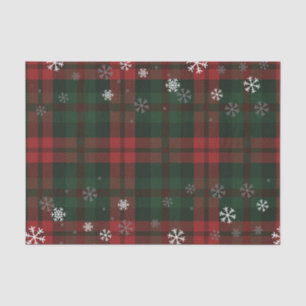 Plaid Christmas Holiday Snowflakes Pattern Tissue Paper
