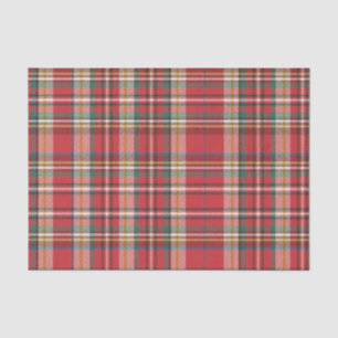 Plaid Christmas Holidays Red Check Rustic Tissue Paper