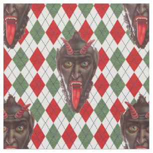 plaid christmas krampus fabric