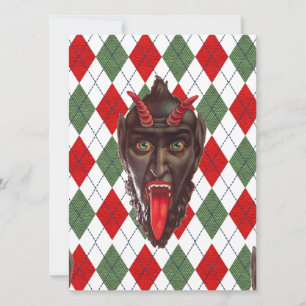 plaid christmas krampus holiday card