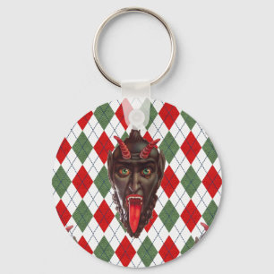 plaid christmas krampus keychain