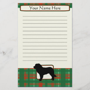 Plaid Christmas Leonberger Stationery