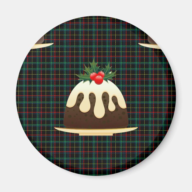 plaid christmas puddings magnet (Front)