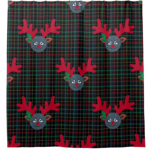 plaid christmas reindeer moon emoji (Front)