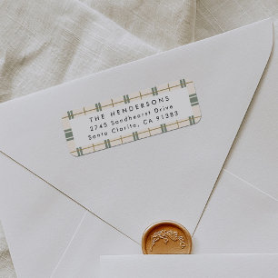 Plaid Christmas Return Address Label