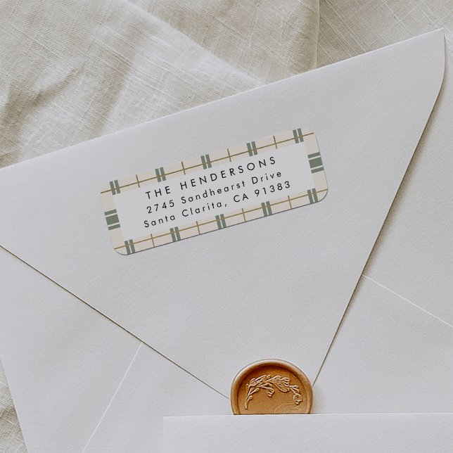 Plaid Christmas Return Address Label (Créateur téléchargé)