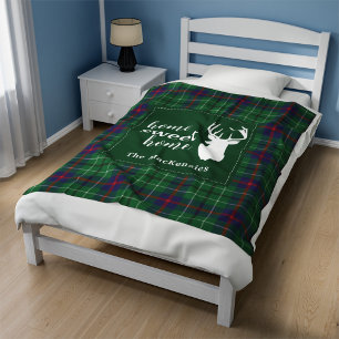Plaid Christmas Rustic Tartan Fleece Blanket