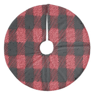 Plaid Christmas Skirt Fleece Tree Skirt