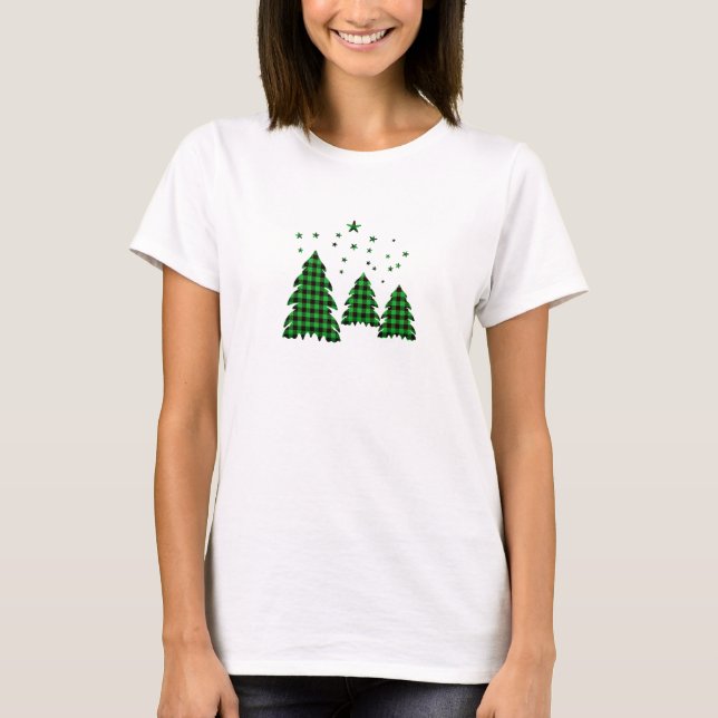 Plaid Christmas Tree T-Shirt (Front)