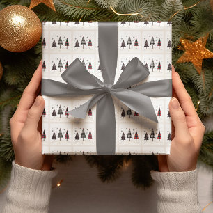Plaid Christmas Trees Personalized Holiday  Wrapping Paper