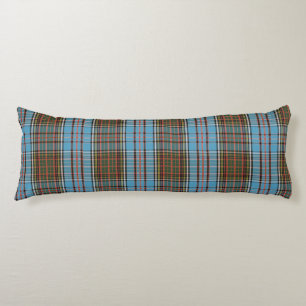 Plaid Clan Anderson Brown Teal Check Tartan Body Pillow