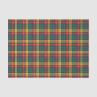 Plaid Clan Buchanan Yellow Red Green Check Tartan 