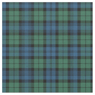 Plaid Clan Campbell Tartan Green Black Blue Check Fabric