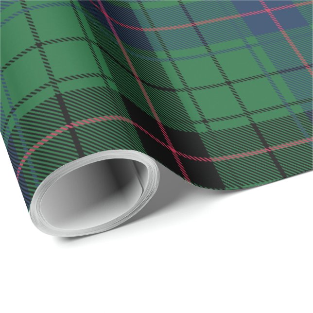 Plaid Clan Davidson Classic Rustic Tartan Wrapping Paper (Roll Corner)