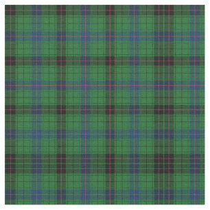 Plaid Clan Davidson Tartan Green Black Check Fabric