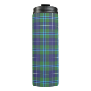 Plaid Clan Douglas Tartan Blue Green Check Thermal Tumbler