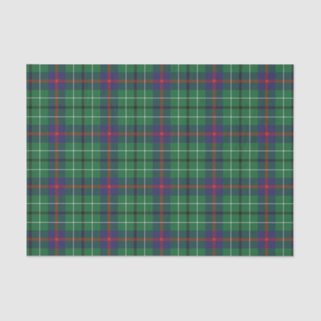 Plaid Clan Duncan Green Check Tartan  Tissue Paper (Front)