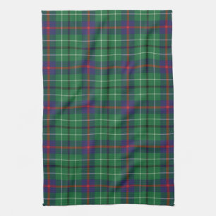 Plaid Clan Duncan Tartan Pattern Green Black Kitchen Towel