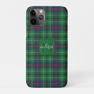 Plaid Clan Duncan Tartan Personalized Monogram iPhone 11 Pro Case
