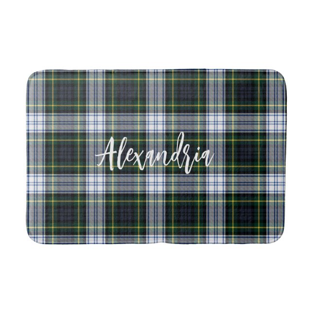 Plaid Clan Gordon Rustic Personalized Tartan Bath Mat (Front)