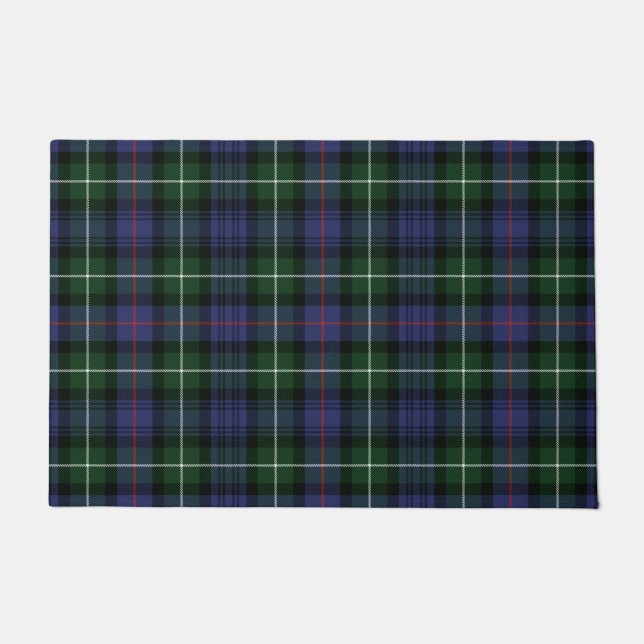 Plaid Clan MacKenzie Green Purple Check Tartan Doormat (Front)