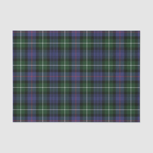 Plaid Clan MacKenzie Green Purple Check Tartan Tissue Paper (Front)