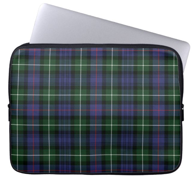 Plaid Clan MacKenzie Purple Green Gray Tartan Laptop Sleeve (Front)