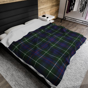 Plaid Clan MacKenzie Tartan Green Purple Check Fleece Blanket