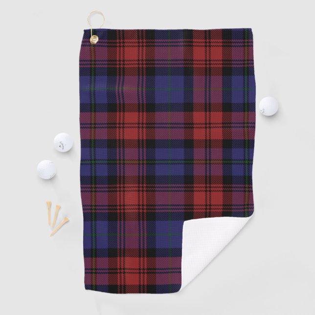 Plaid Clan MacLachlan Purple Black Check Tartan Golf Towel (InSitu)