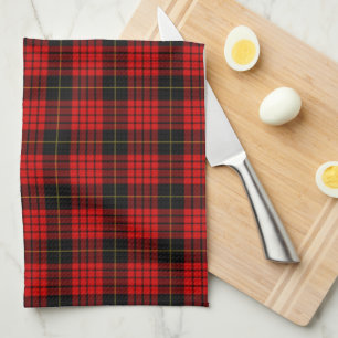 Plaid Clan MacQueen Red Black Check Tartan Kitchen Towel