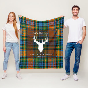 Plaid Clan Murray Tartan Family Lake House Fleece Blanket