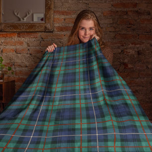 Plaid Clan Robertson Tartan Family Rustic Fleece Blanket