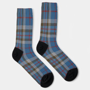 Plaid Clan Thompson Blue Grey Tartan Socks
