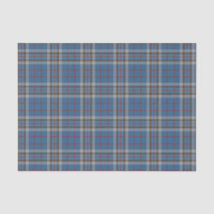 Plaid Clan Thompson Grey Blue Check Tartan Tissue Paper