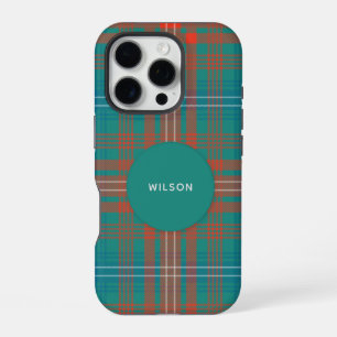 Plaid Clan Wilson Turquoise Rustic Tartan iPhone 16 Pro Case