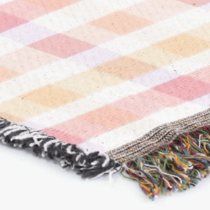 Plaid Coral and Pink Throw Blanket