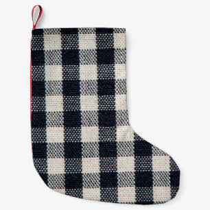 Plaid cotton fabric texture background. small christmas stocking