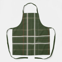 Plaid Cozy Cabin Forest Green Traditional BBQ chef